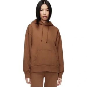 Aritzia TNA Cozy Fleece Boyfriend Hoodie in  Brown size XS